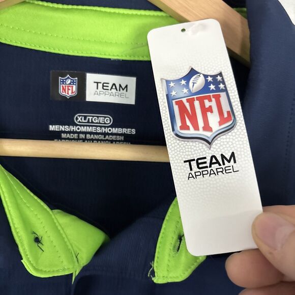 Seattle Seahawks Polo NFL Team Apparel. Logo Embroidered Short Sleeve Sz XL NWT - Picture 3 of 6